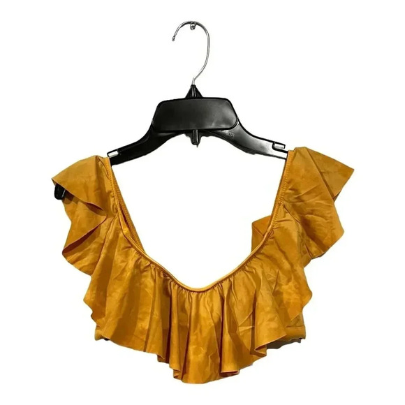 Blue Life Yellow Tie Dye Flutter Bikini Top S - Picture 2 of 7